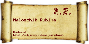 Maloschik Rubina névjegykártya